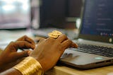 Woman at a laptop chattong on the internet