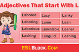 Adjectives That Start With L