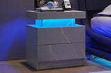 modern-style-nightstand-with-led-lights-and-2-drawers-graysilver-1