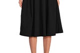 Elegant Black Box Pleated Midi Skirt (Size M) | Image