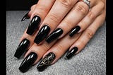 Coffin-Black-Acrylic-Nails-1