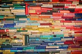 A picture of colorful books.