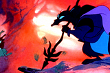 Mrs. Brisby falls after an attack in a scene from The Secret of NIMH
