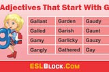 Adjectives That Start With G