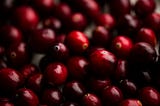 close up on a ton of fresh, whole cranberries