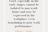 Individual Grief and Loss in the Workplace