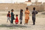 Children playing in Kabul, Afghanistan, in August 2020, one year before the U.S. military withdrawal.