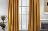 Stylish Yellow Room Darkening Velvet Curtain | Image