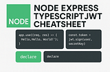 Node Express Typescript JWT Cheat Sheet