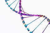 Very cool blue and purple object that looks like bike chain and tire spokes in a DNA pattern