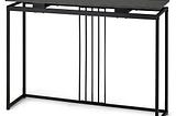 giantex-console-tables-for-entryway-48-faux-marble-sofa-table-with-powder-coated-steel-frame-black-1