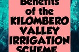Benefits of the KILOMBERO VALLEY IRRIGATION SCHEME
