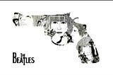 A reinterpretation, graphic design of The Beatles album Revolver as a literal revolver.