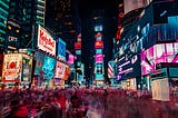 Times Square advertising at night