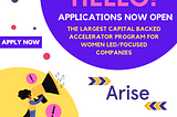 Arise Ventures in Partnership With WeWork Labs Opens Applications for Its ARISE Accelerator