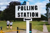 Polling Station sign in the UK.
