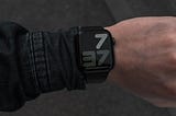 man wearing an apple watch