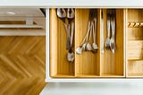 Open kitchen drawer