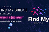 The launch of Find My bridge Beta and “Build da Bridge” journey