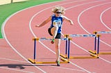 A woman running