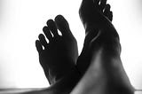 monochrome persons feet