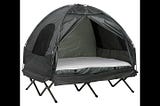 outsunny-2-person-portable-elevated-camping-cot-tent-combo-set-1