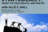 Alle teaches online: “Submit Strategically — Short Fiction, Essays, and Poetry.”