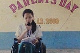 Mary Grace during her high school years, determined to pursue her education despite her challenges.