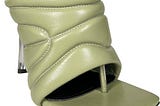 Khaki Quilted Heel Sandal with Stiletto Heel | Image