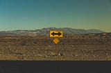 Directional sign in death valley