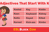 Adjectives That Start With K