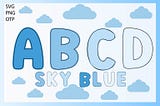 Sky Blue Font