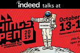 Flyer for All Things Open shows a cartoon astronaut hitchhiking to Raleigh, North Carolina to get to the conference