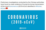 Coronavirus — The WHO?