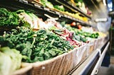 Green vegetables at the grocery