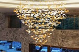Glass Maple Leaf Hanging Light for Staircase — Seus Lighting