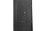 sauder-select-4-shelf-engineered-wood-storage-cabinet-in-black-1
