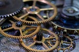 A group of interlocking gears