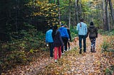 young people- walking in a rural setting- for exercise