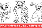 Very Cute Cats Coloring Pages for Kids and Adults (Free Printable PDF)