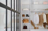 A minimalist wardrobe holds few items