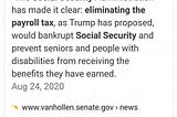 Does eliminating the payroll tax defund Social Security?