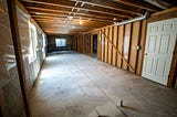 Empty house without drywall or insulation