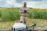 A Sunflower crop, planted by a drone, could be the first of its kind in the world