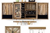 Rustic Jewelry Organizer with Barn Door Design | Image