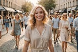 Britni Pepper leads a crowd of writers down a main street into a bright new world of moving to Substack