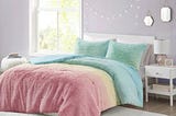 trahan-pastel-ombre-shaggy-faux-fur-comforter-set-the-twillery-co-color-pink-yellow-teal-size-full-q-1