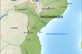 Map showing Mozambique and its major rivers