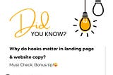 Why HOOKS matter in LANDING PAGE & WEBSITE COPY?