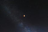 the full moon bathed in blood